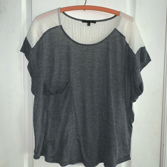 Lucca couture oversized blouse grey and white loose top - Picture 1 of 4